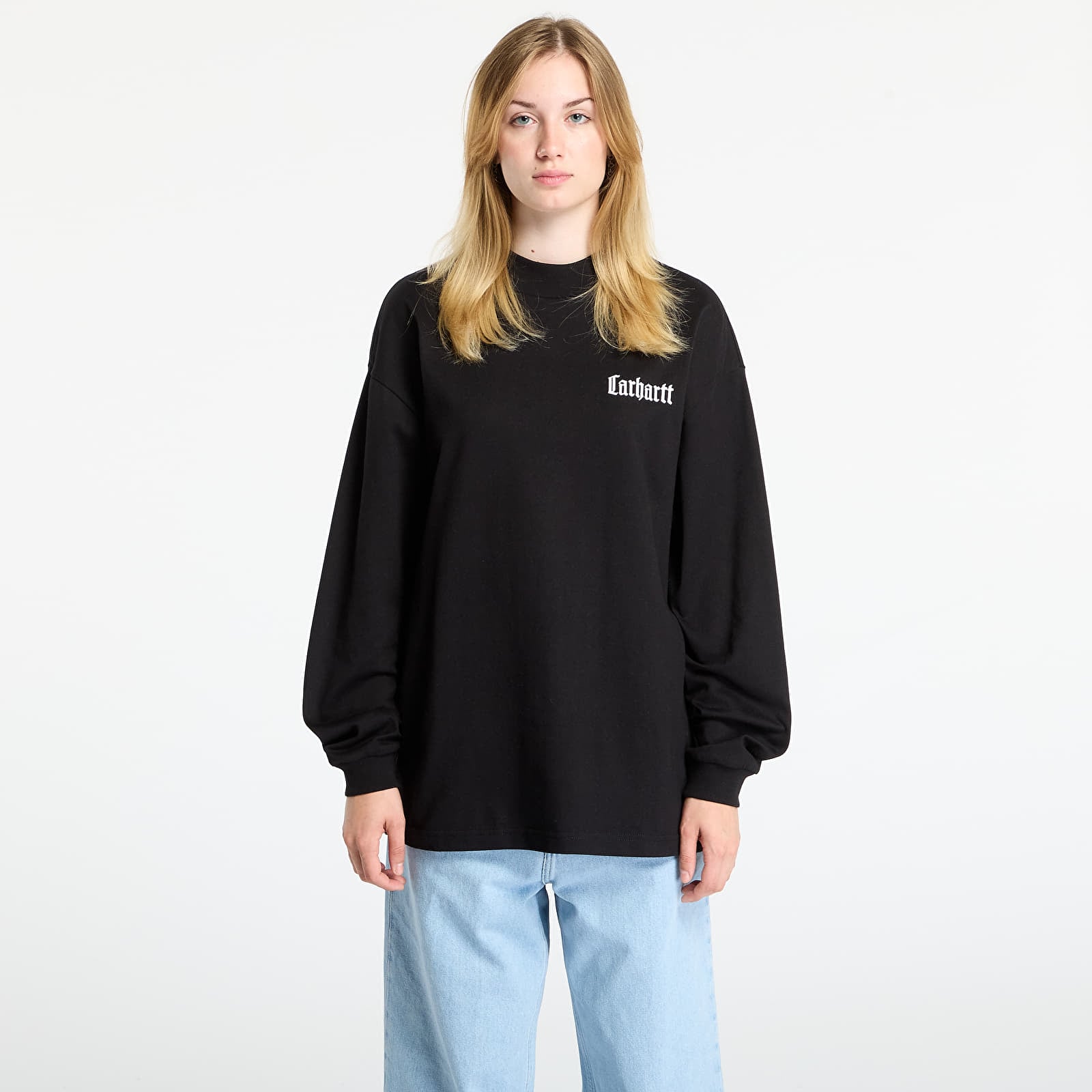 Majice i košulje Carhartt WIP L/S Schooling Mockneck T-Shirt UNISEX Black/ Wax