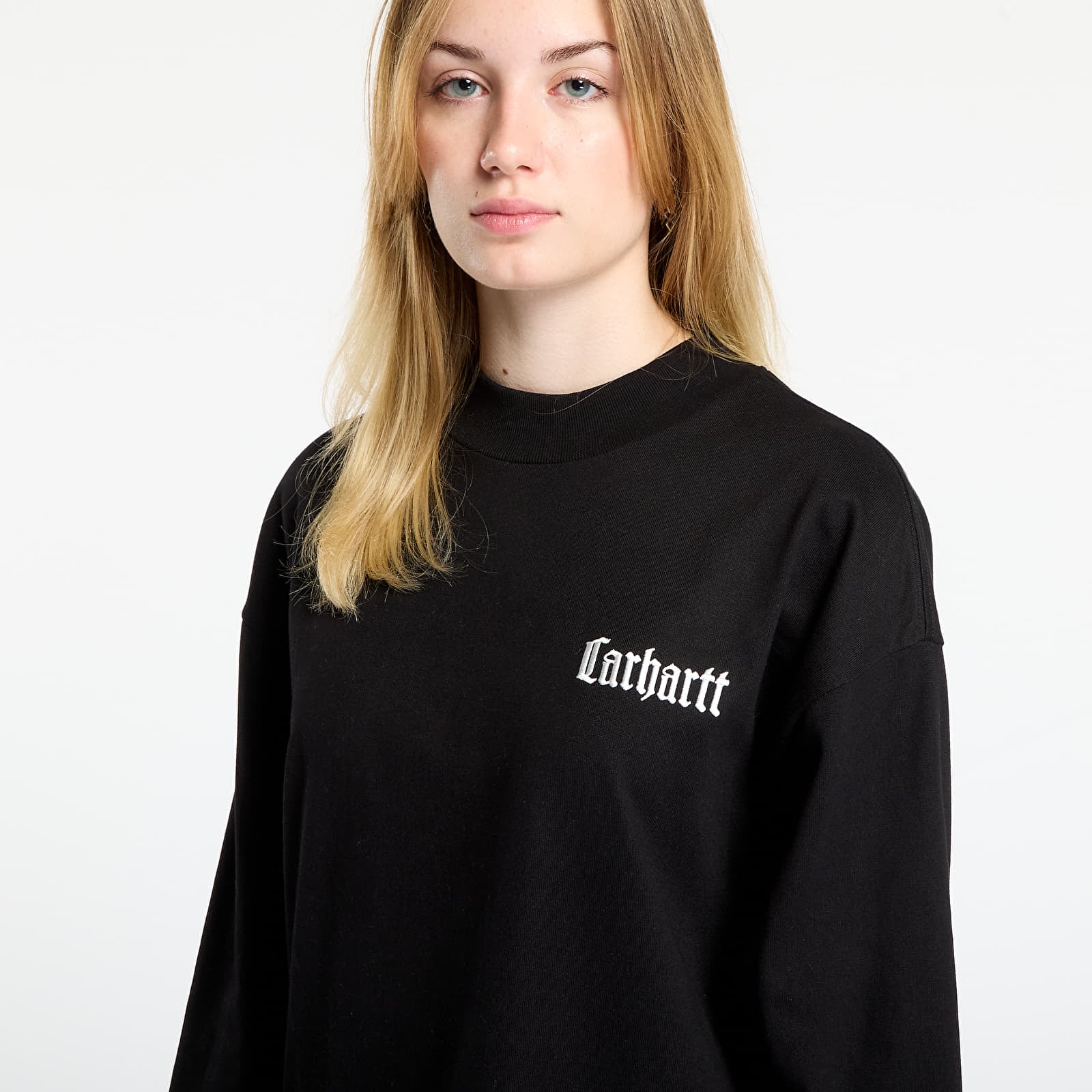 Majice i košulje Carhartt WIP L/S Schooling Mockneck T-Shirt UNISEX Black/ Wax