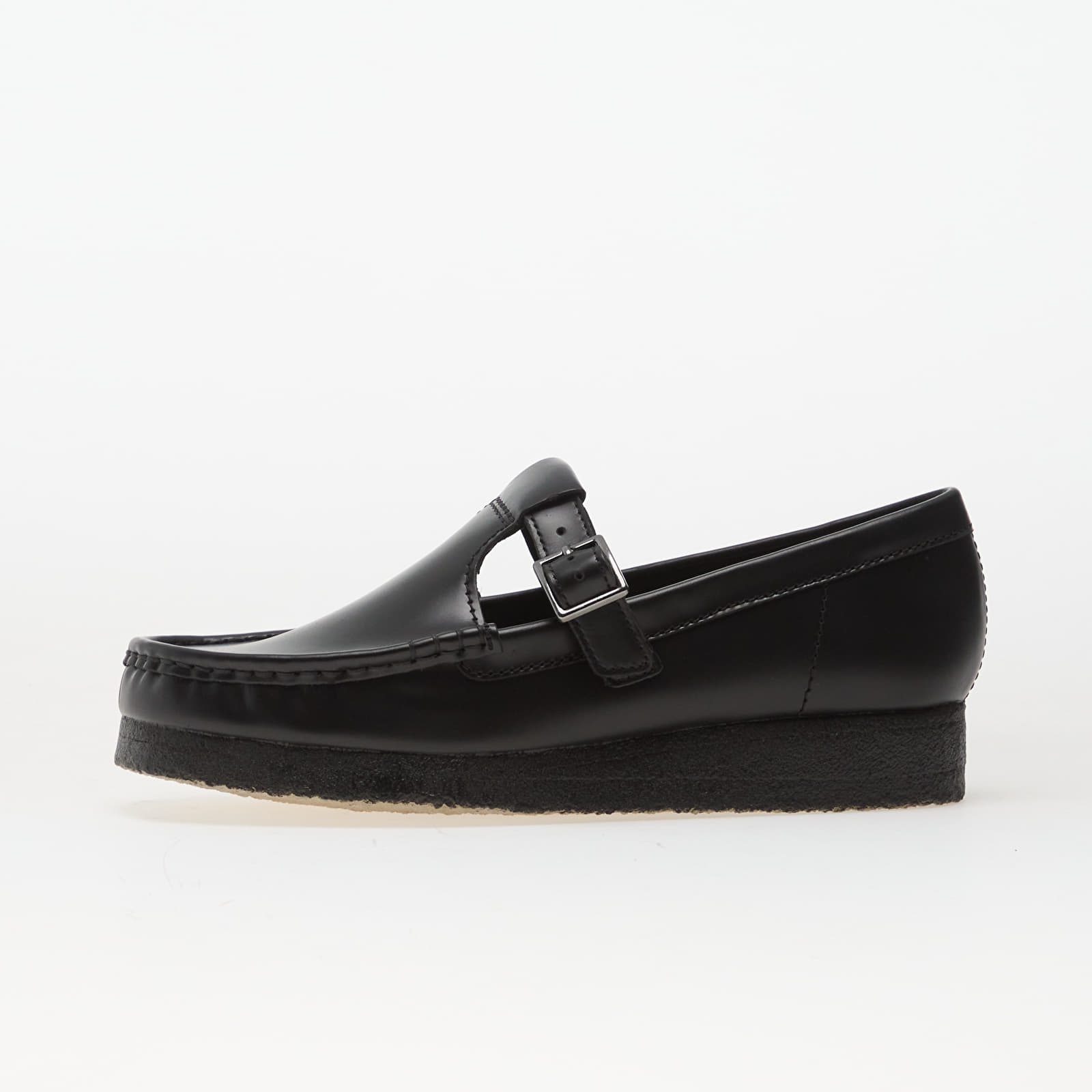 Γυναικεία παπούτσια Clarks Originals Wallabee T Bar Blk HiShine Lea