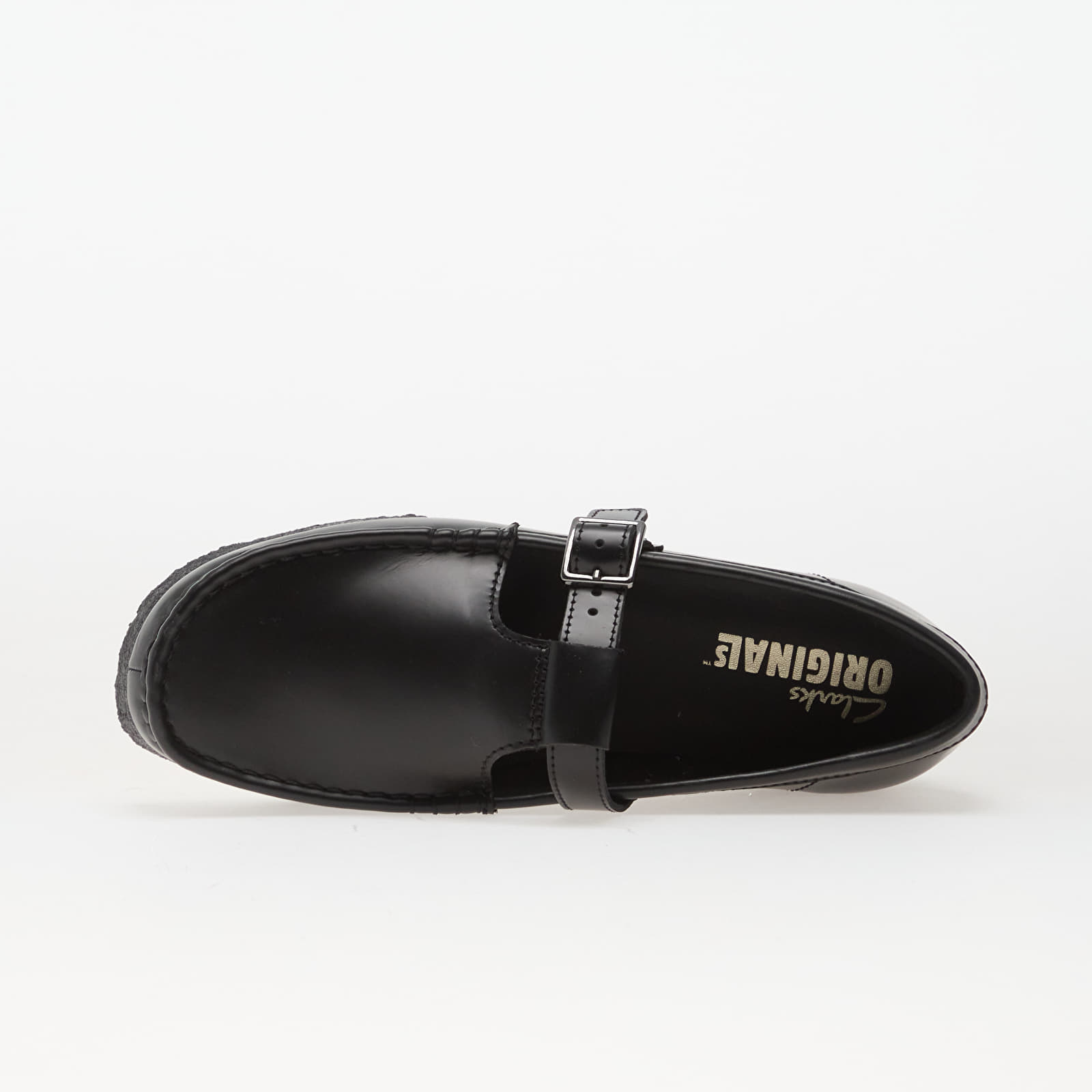 Γυναικεία παπούτσια Clarks Originals Wallabee T Bar Blk HiShine Lea