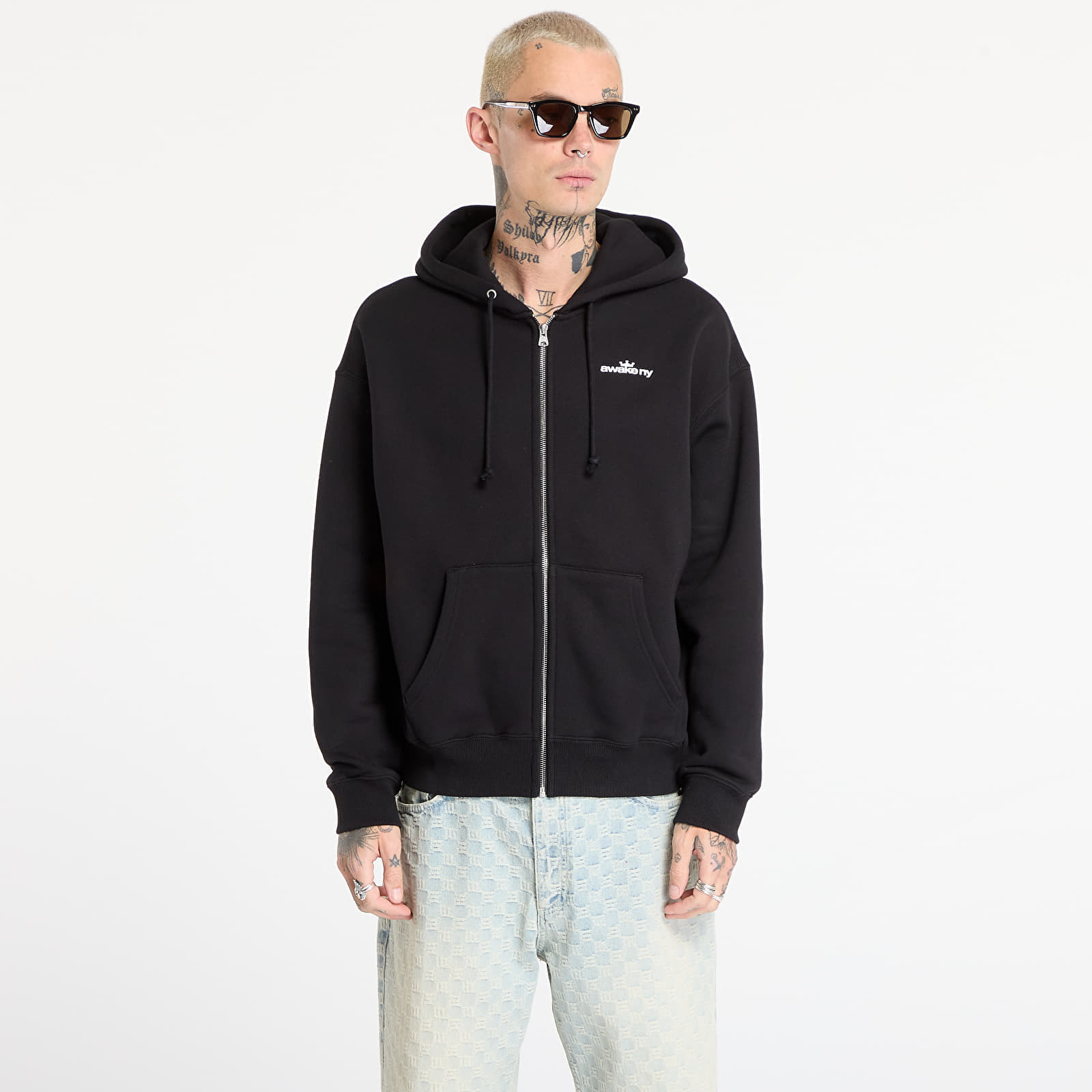 Sweatshirt Awake NY Crown Logo Full-Zip Hoodie Black S