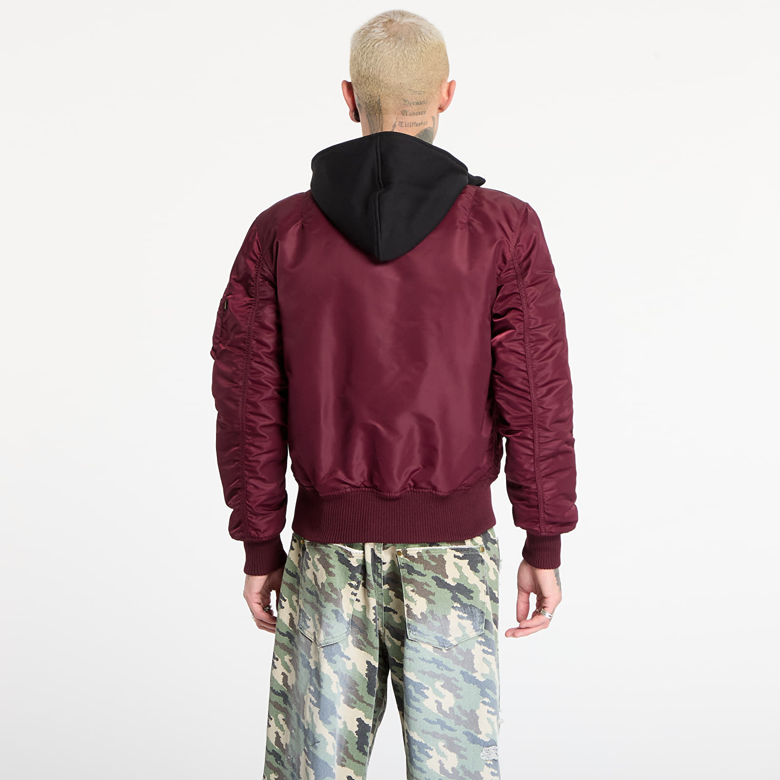 Якета Alpha Industries MA-1 D-Tec Sleeve Embroidery Dark Cherry