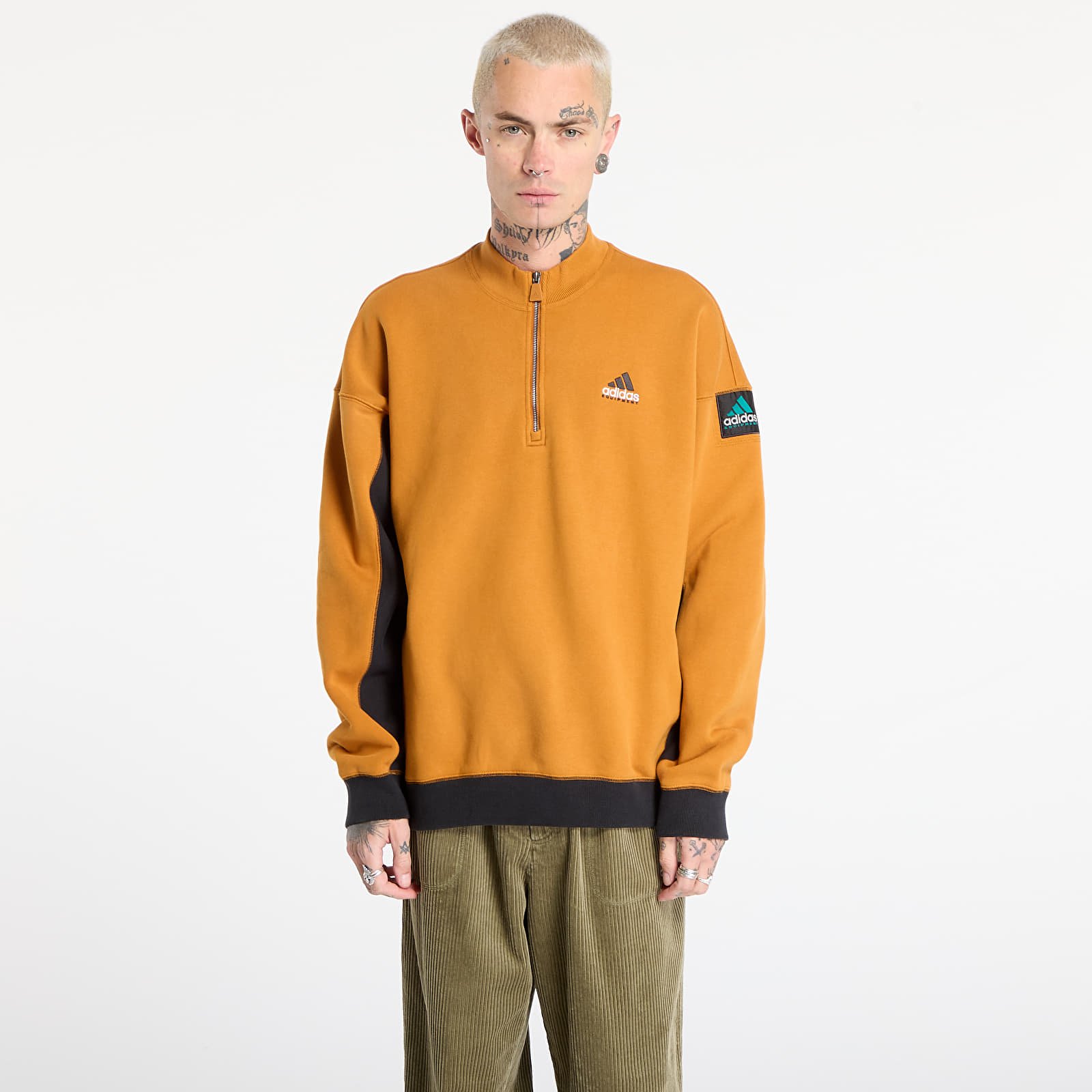 Kapuutsikud ja kampsunid adidas Equipment Blocked Half-Zip Craft Ochre