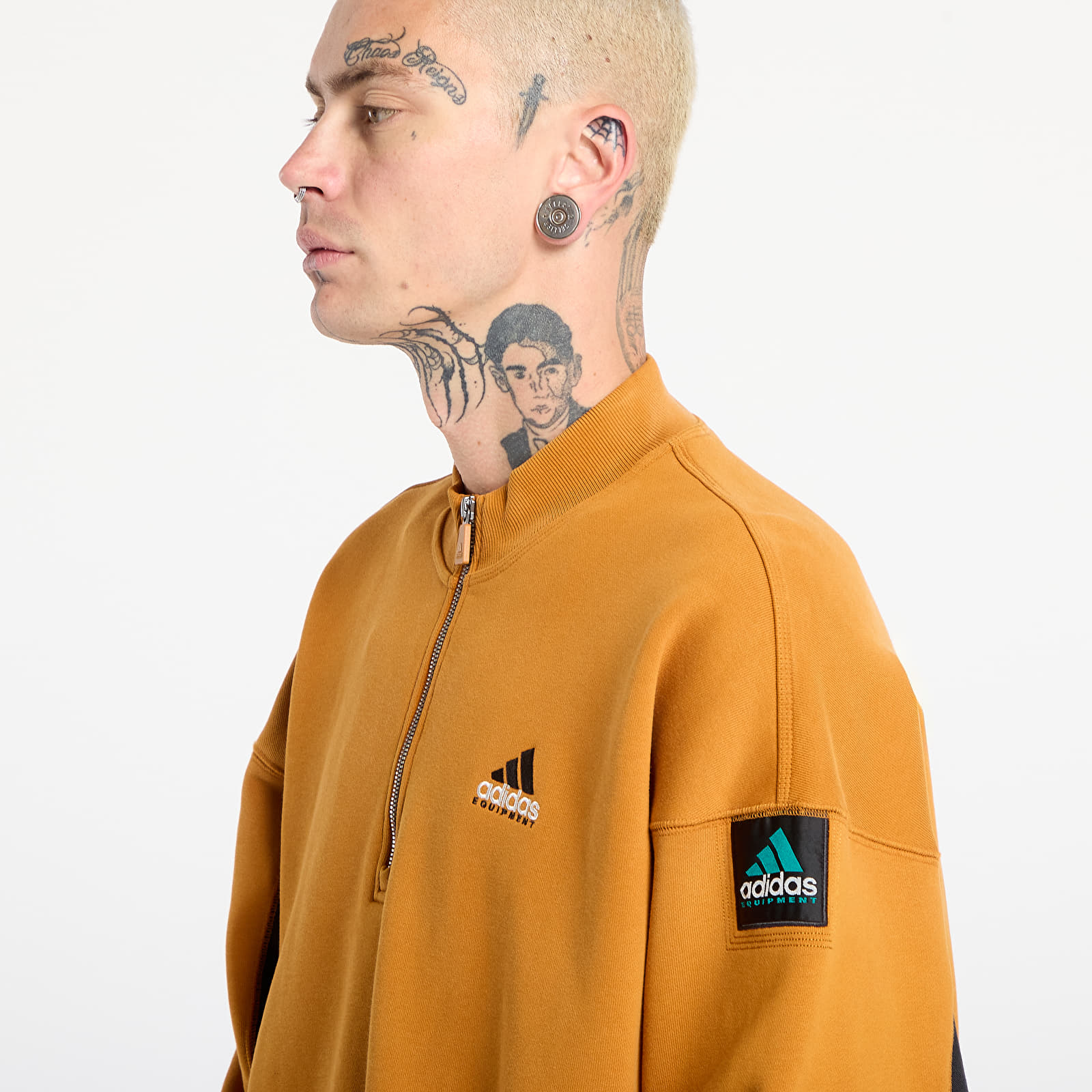 Kapuutsikud ja kampsunid adidas Equipment Blocked Half-Zip Craft Ochre