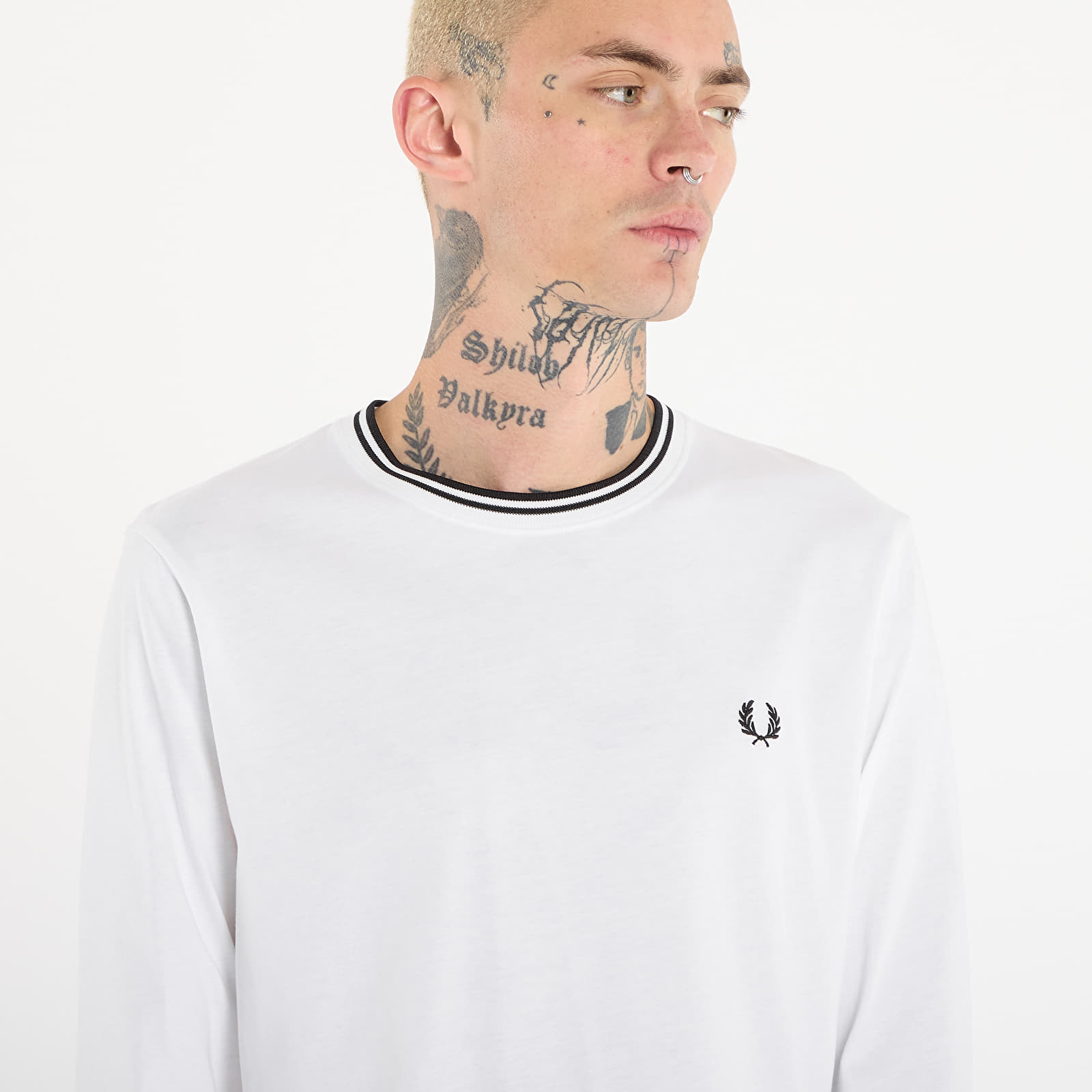 T-shirts FRED PERRY Ls Twin Tipped T-Shirt White