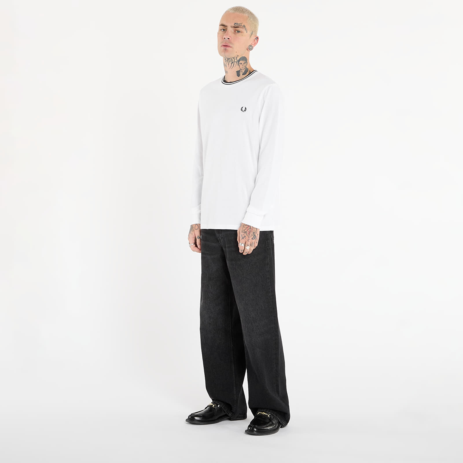 T-shirts FRED PERRY Ls Twin Tipped T-Shirt White
