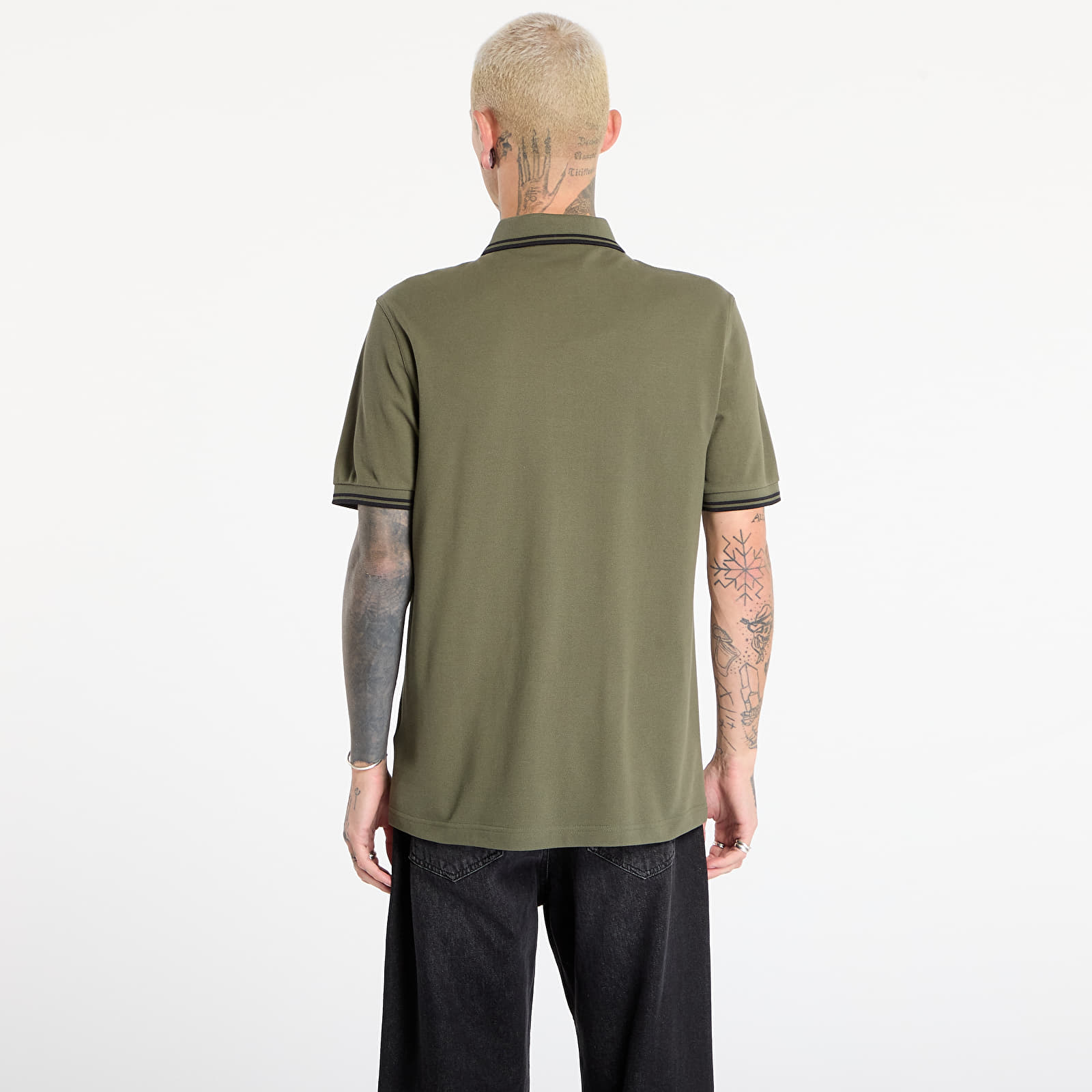 Trička FRED PERRY Twin Tipped Fred Perry Shirt Lrlwrthgreen/ Blk
