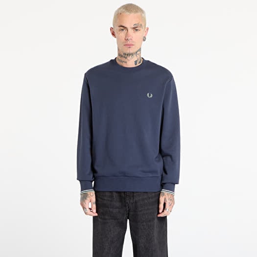 Mikina FRED PERRY Crew Neck Sweatshirt Drkairf/ Lic/ Bayl