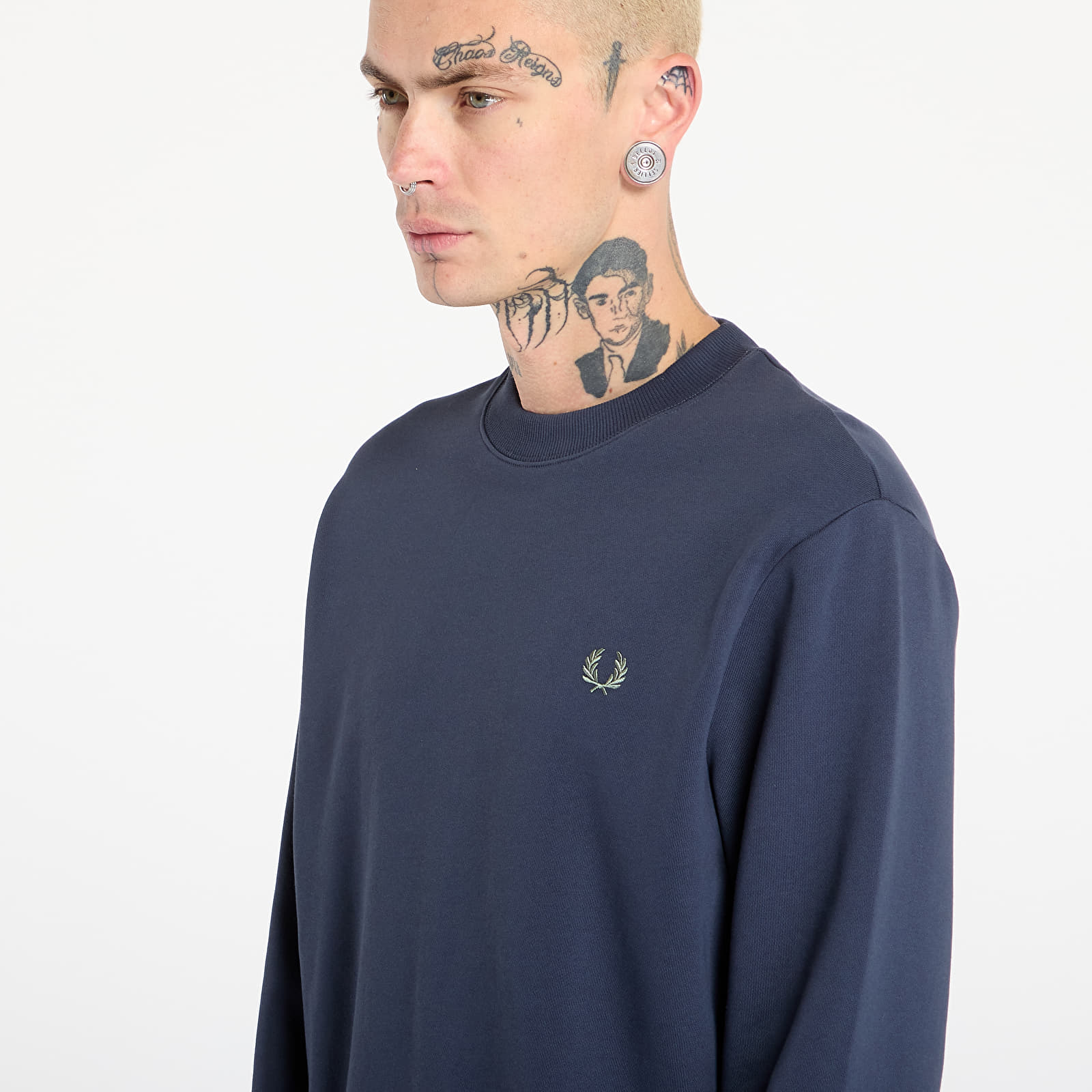 Hættetrøjer og sweatshirts FRED PERRY Crew Neck Sweatshirt Drkairf/ Lic/ Bayl