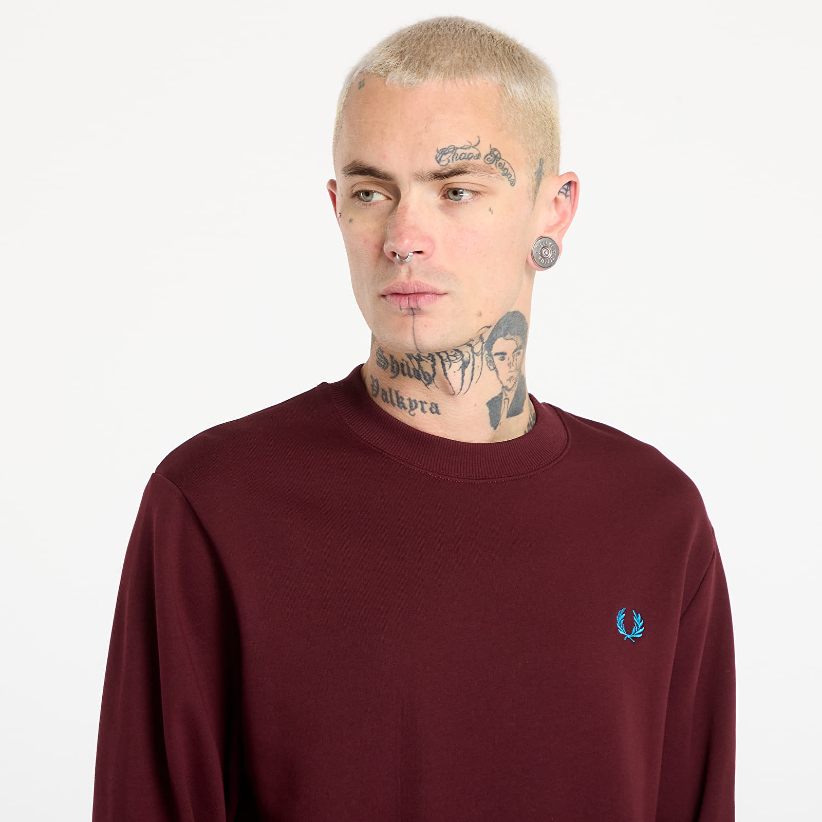 Hættetrøjer og sweatshirts FRED PERRY Crew Neck Sweatshirt Oxbld/ Ecr/ Crtblu