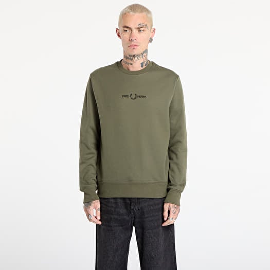 FRED PERRY Embroidered Sweatshirt Laurel W Grn