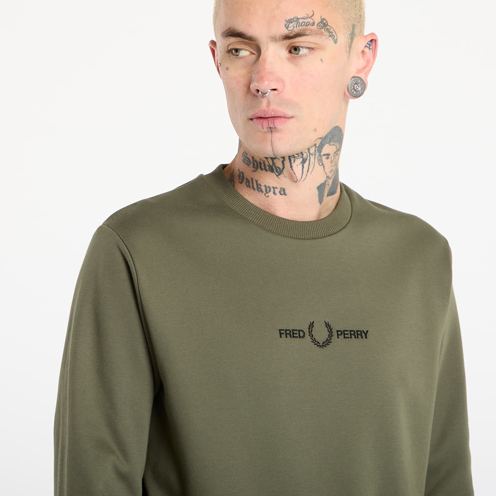 Hættetrøjer og sweatshirts FRED PERRY Embroidered Sweatshirt Laurel W Grn