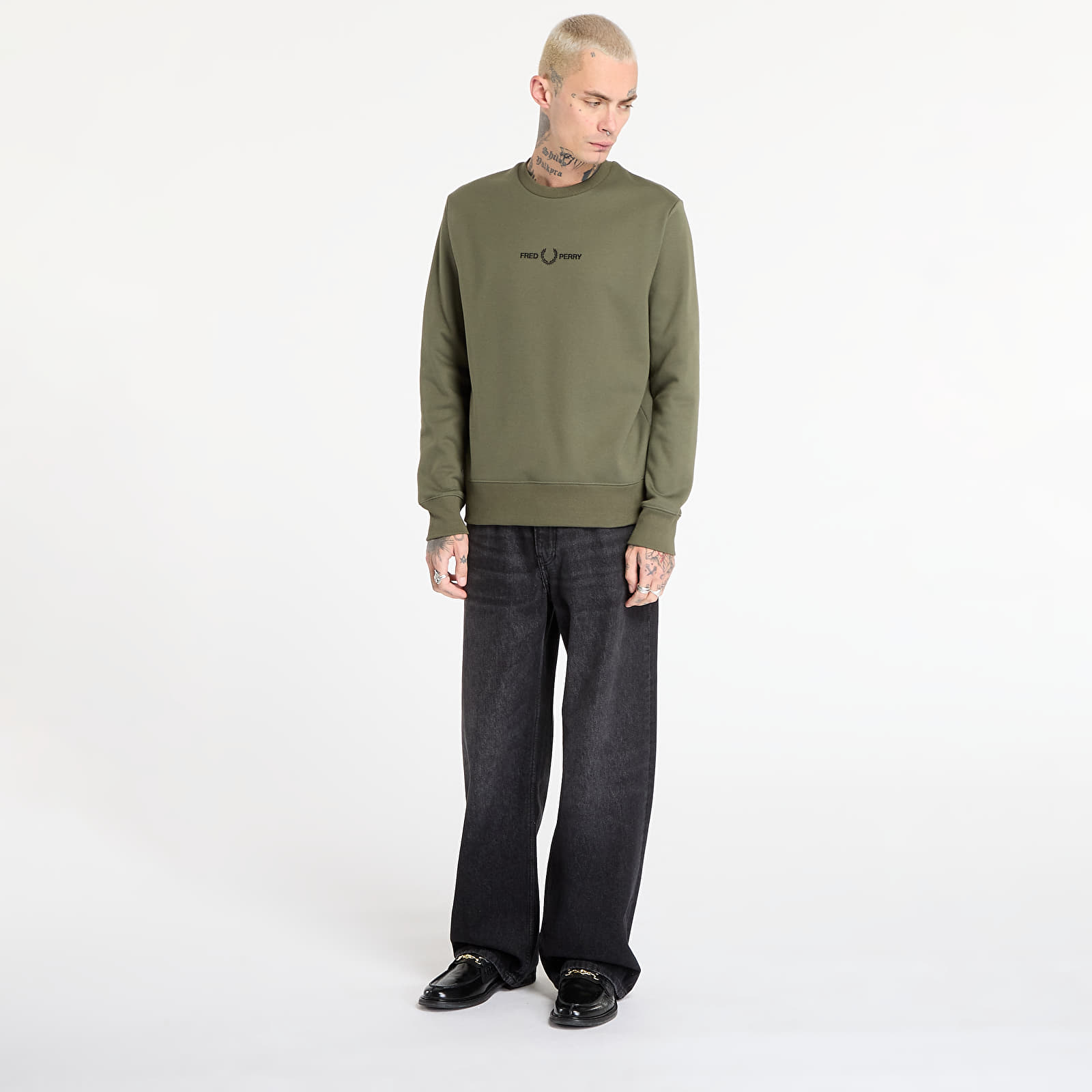 Hættetrøjer og sweatshirts FRED PERRY Embroidered Sweatshirt Laurel W Grn