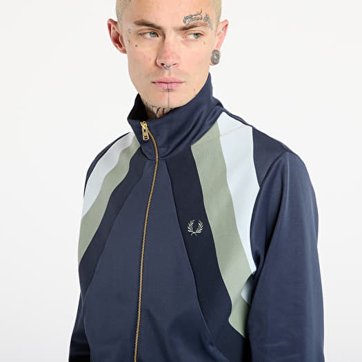 Jackets FRED PERRY Striped Panel Track Jacket Dark Airforce (J1320
