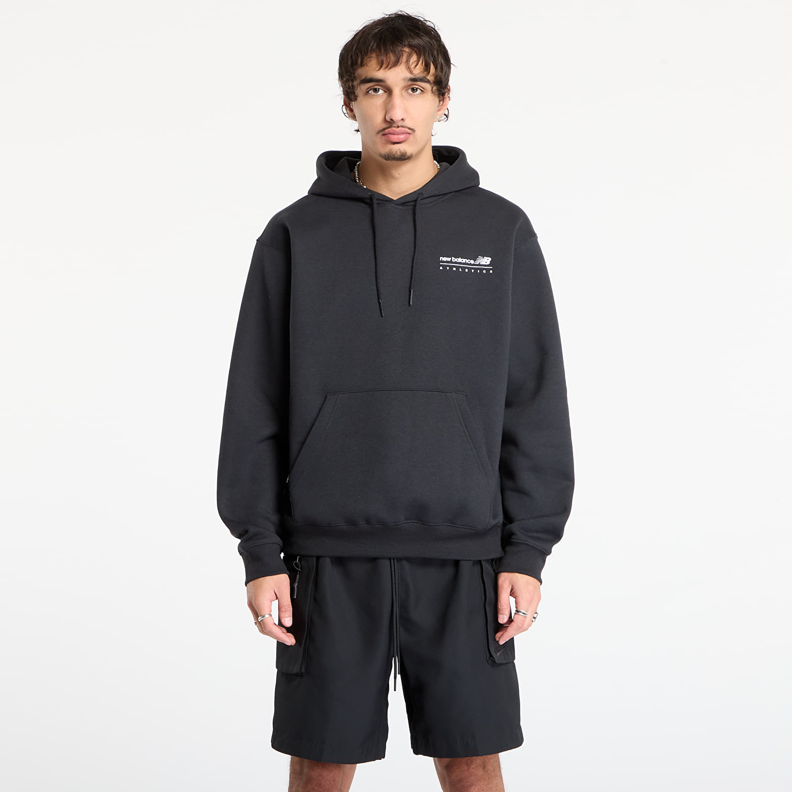 Sweatjacken und Sweatshirts New Balance Linear Graphic Fleece Hoodie Black