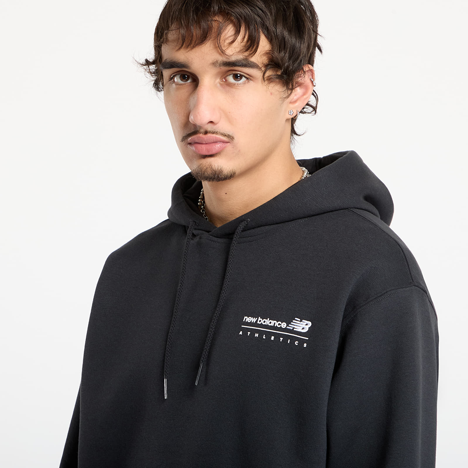 Sweatjacken und Sweatshirts New Balance Linear Graphic Fleece Hoodie Black