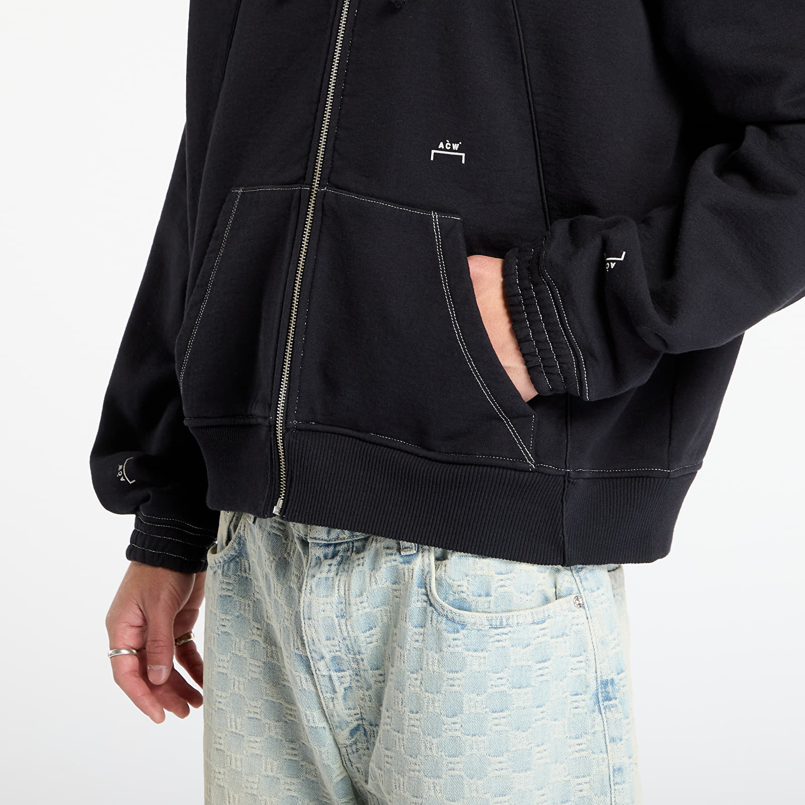 Hupparit ja collegepaidat A-COLD-WALL* Millbank Zip Hoodie Black