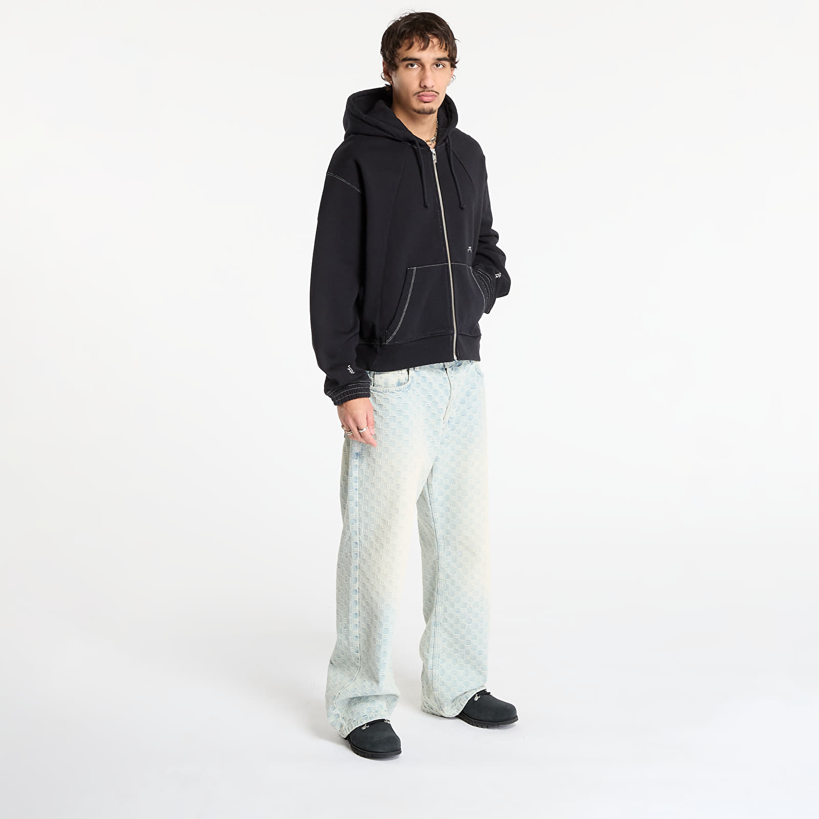 Hupparit ja collegepaidat A-COLD-WALL* Millbank Zip Hoodie Black