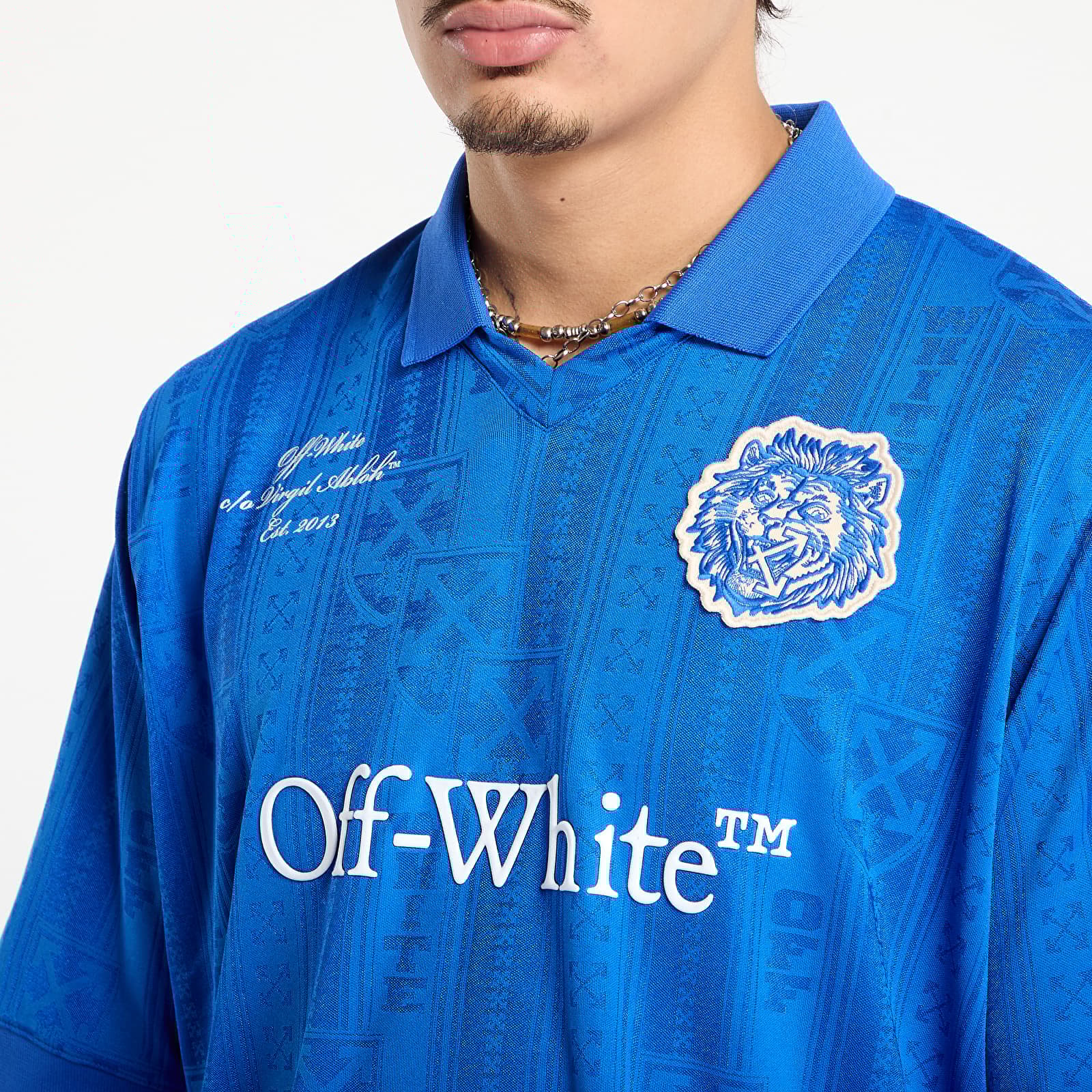 Trička Off-White Lion Nation Soccer S/S Top Navy Blue