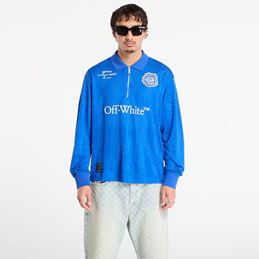 Tričko Off-White Lion Nation Soccer L/S Polo Navy Blue