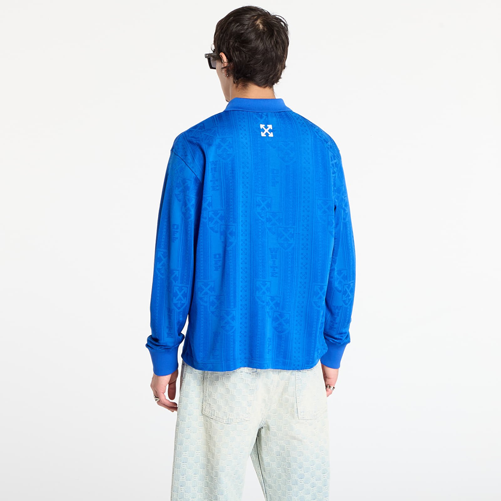 Trička Off-White Lion Nation Soccer L/S Polo Navy Blue