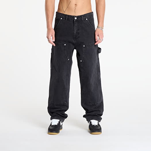 Patta Double Knee Cartoon Denim Pants  Black Denim