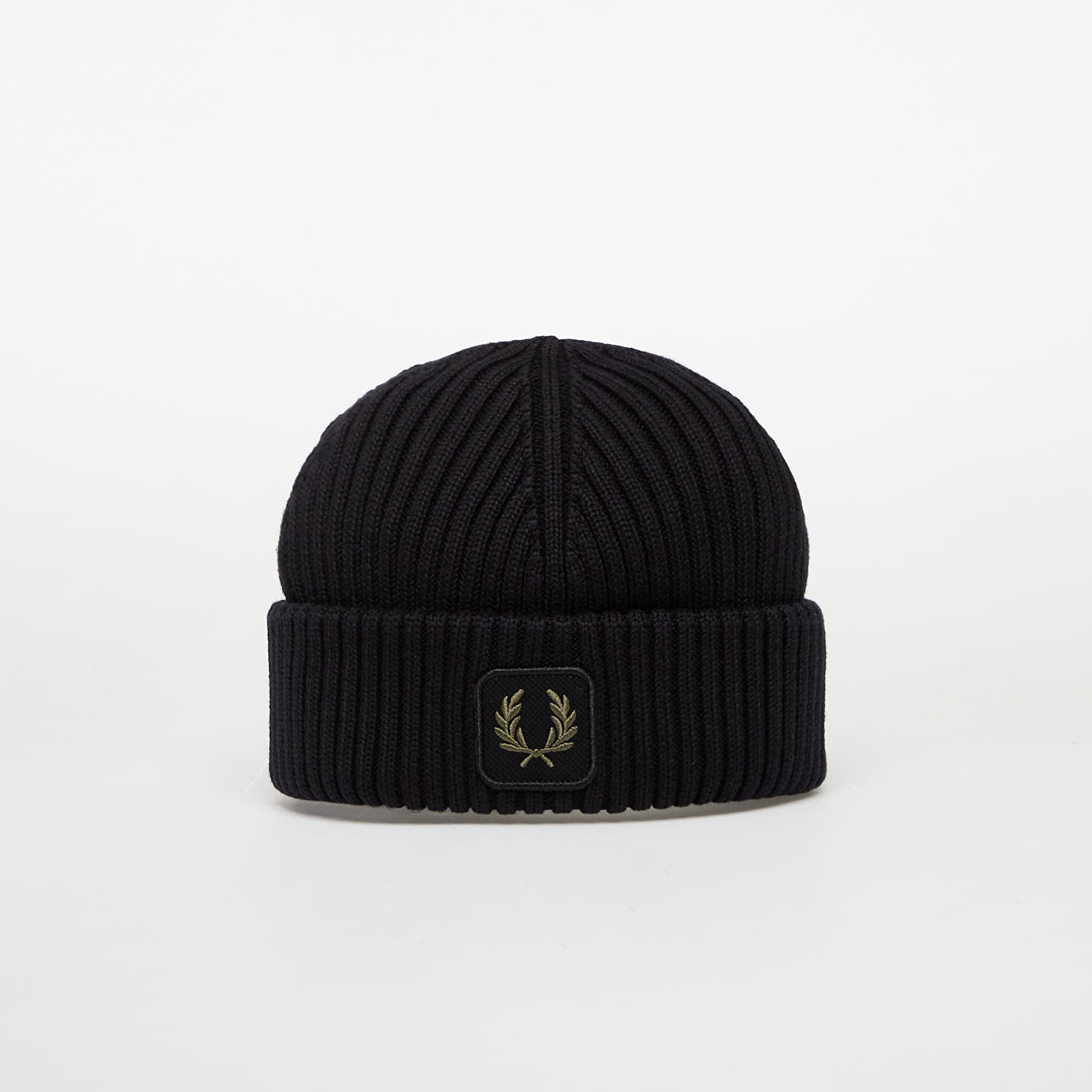 Vīriešu cepures FRED PERRY Cotton Ribbed Beanie Black