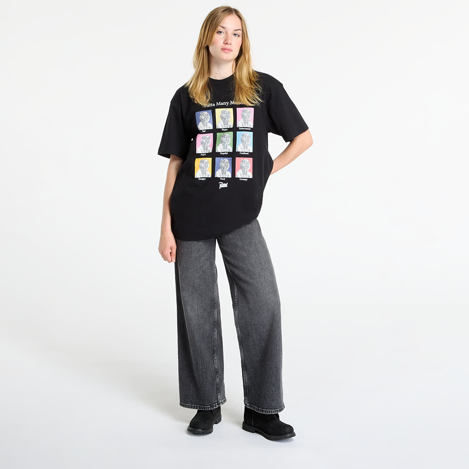 Trička Patta Many Moods T-Shirt UNISEX Black