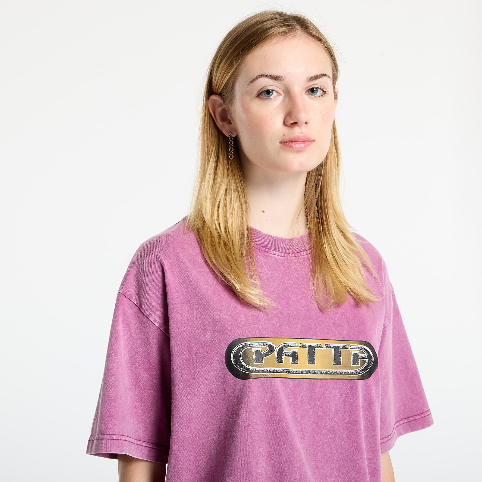 Trička Patta Gilded Acid Washed T-Shirt UNISEX Boysenberry