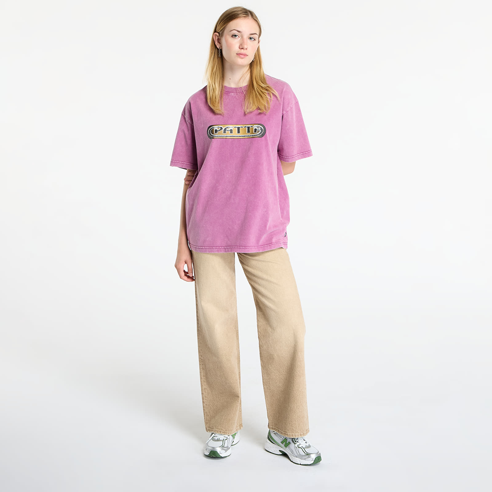 Trička Patta Gilded Acid Washed T-Shirt UNISEX Boysenberry