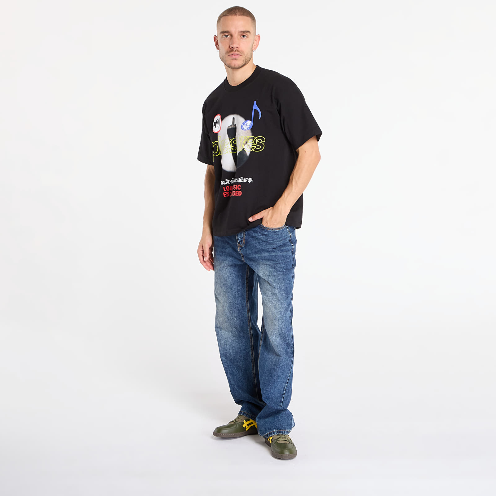 Men's T-shirts PLEASURES Loud Music T-Shirt Black