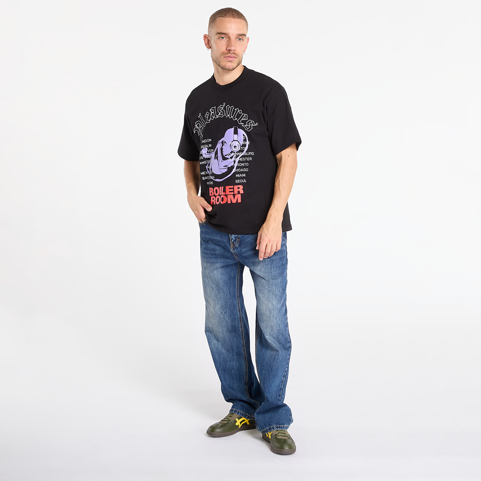 Männer T-Shirts PLEASURES Headphone T-Shirt Black