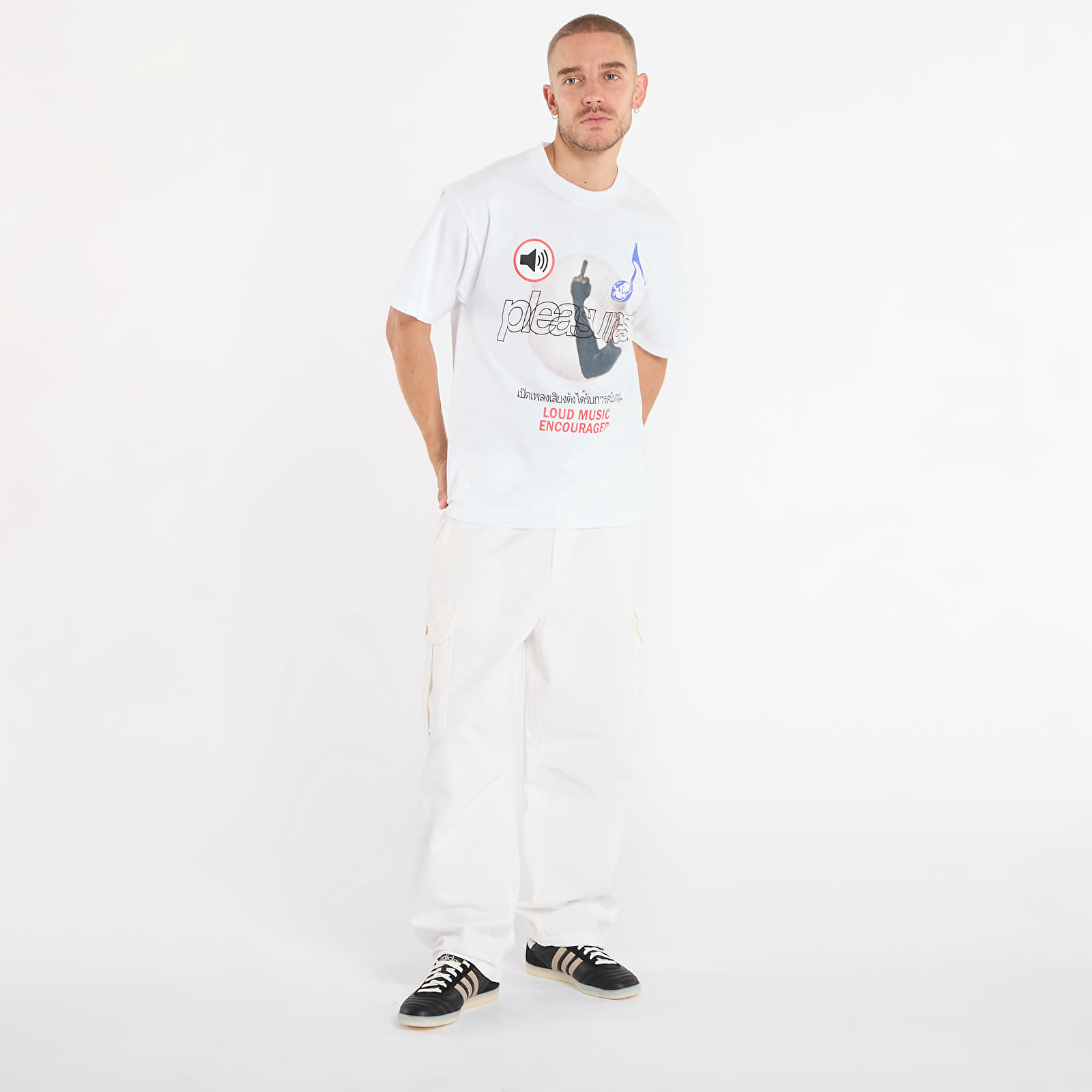 T-skjorter for menn PLEASURES Loud Music T-Shirt White