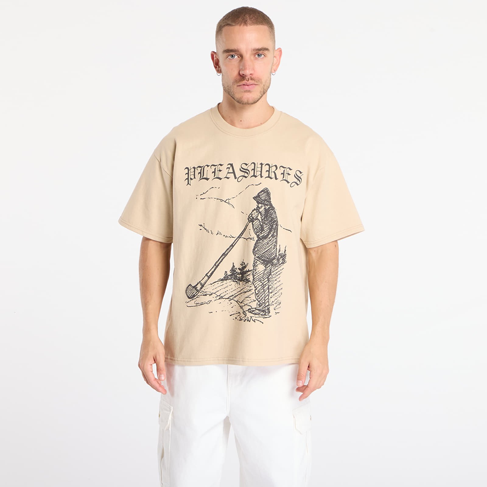 Men's T-shirts PLEASURES Pipe T-Shirt Sand
