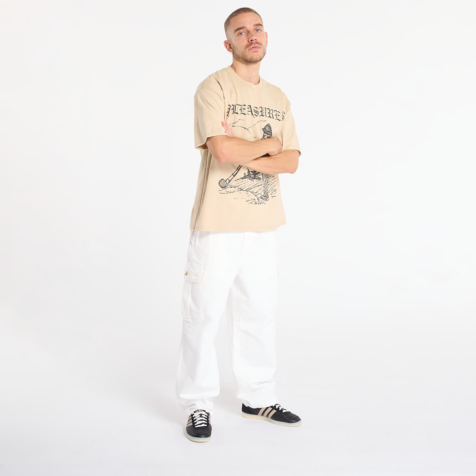 Men's T-shirts PLEASURES Pipe T-Shirt Sand