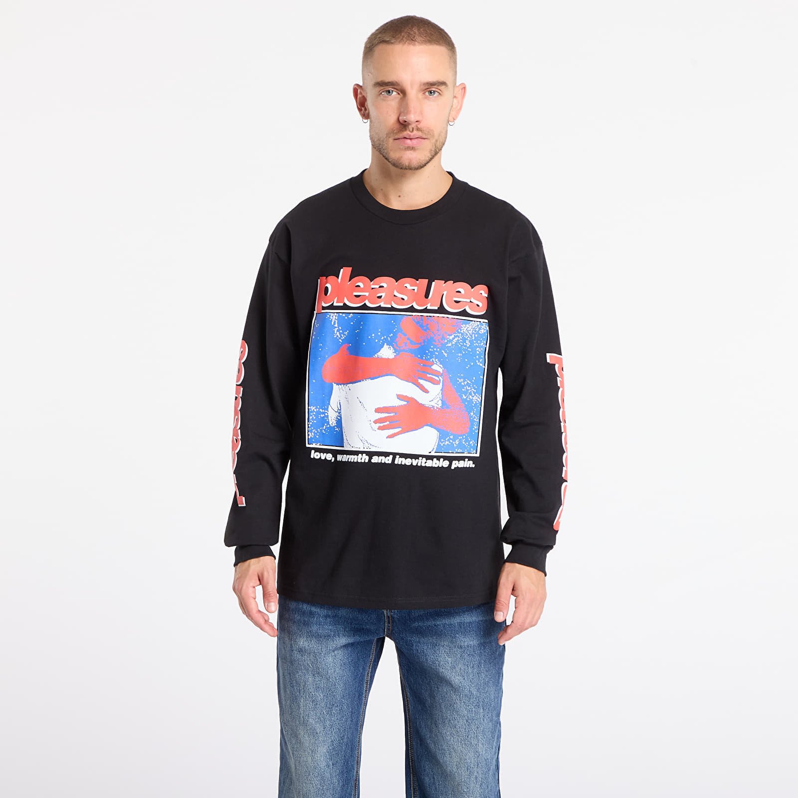 Tricou PLEASURES Embrace Long Sleeve Pigment Black M