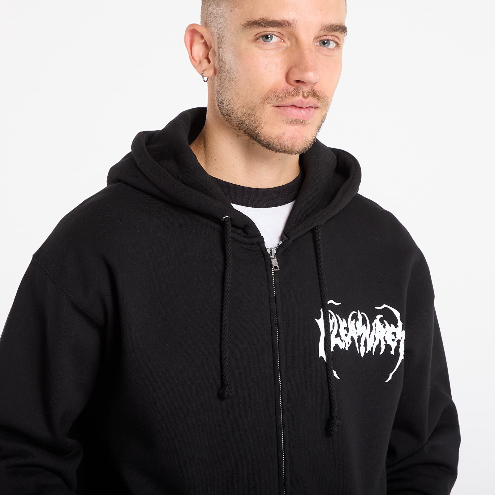 Meeste kapuutsiga dressid PLEASURES Pond Zip Hoodie Black