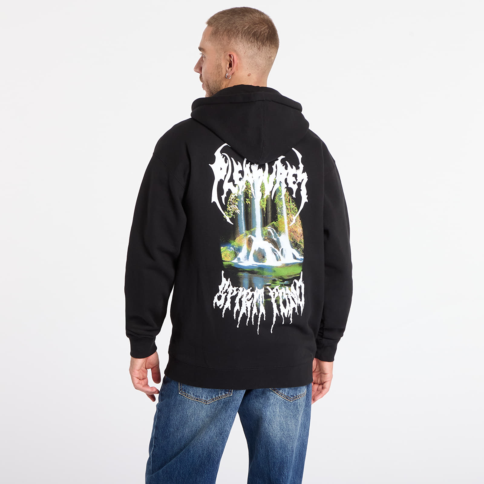 Meeste kapuutsiga dressid PLEASURES Pond Zip Hoodie Black
