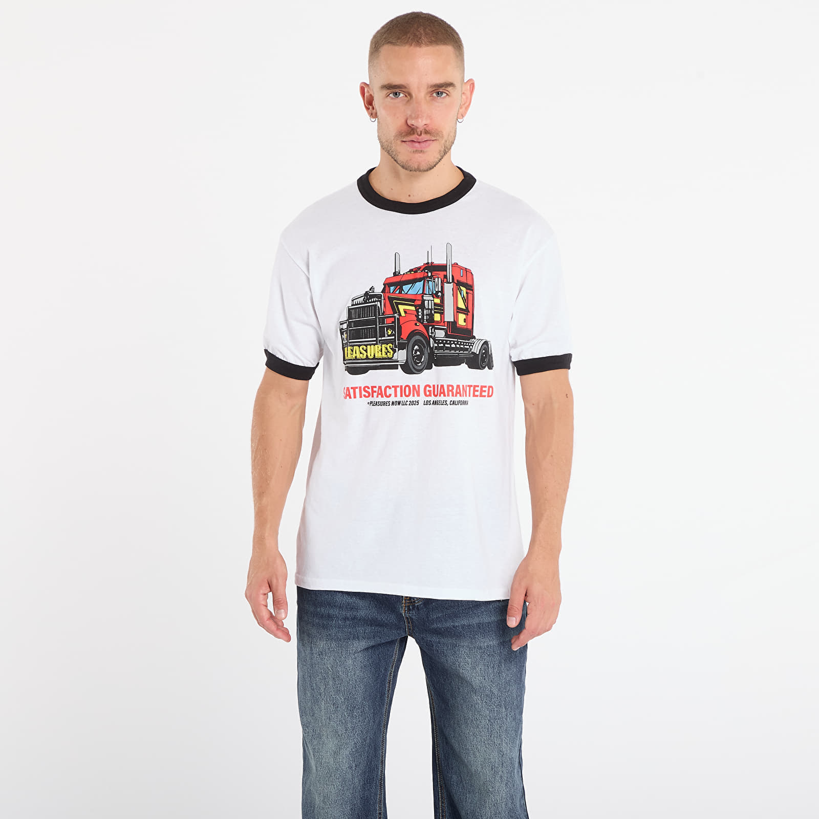 Тениска PLEASURES Big Load Ringer T-Shirt White M