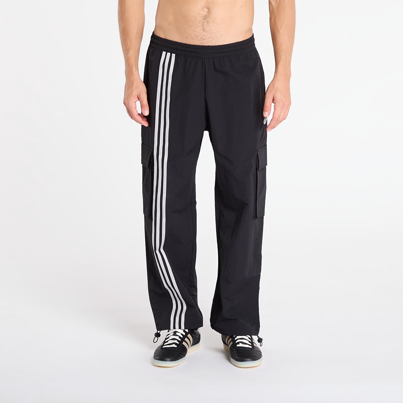 Calças adidas Front Stripes Woven Cargo Tracksuit Bottoms Black