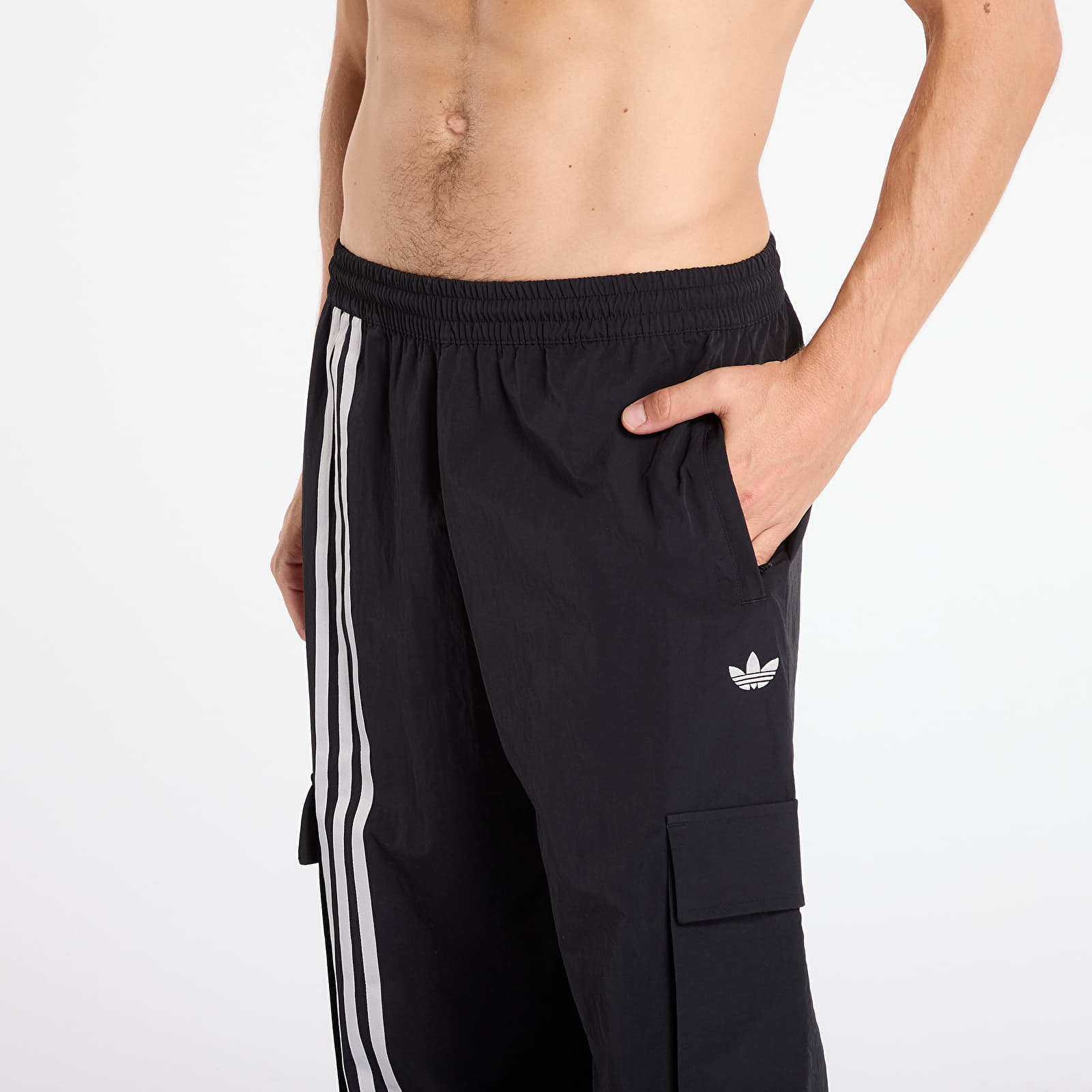 Calças adidas Front Stripes Woven Cargo Tracksuit Bottoms Black