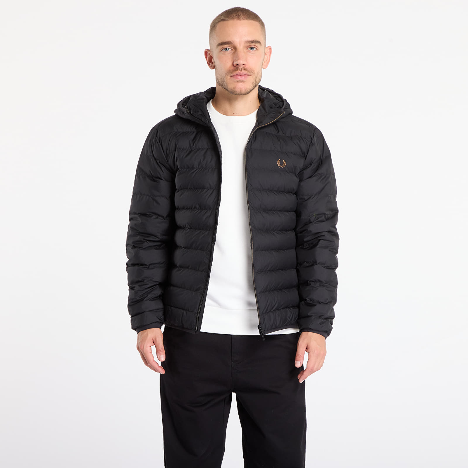 Jachetă FRED PERRY Hooded Insulated Jacket Black XL