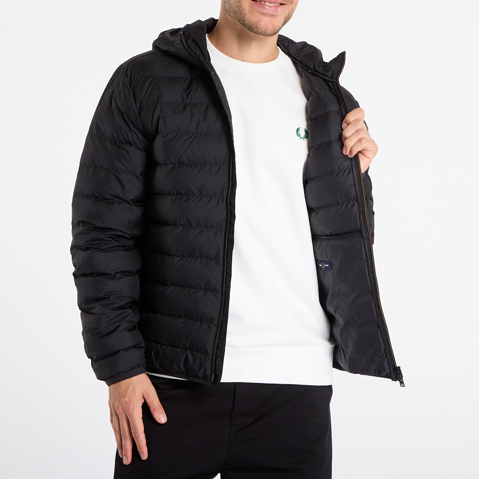 Men's jackets FRED PERRY Hooded Insulated Jacket Black