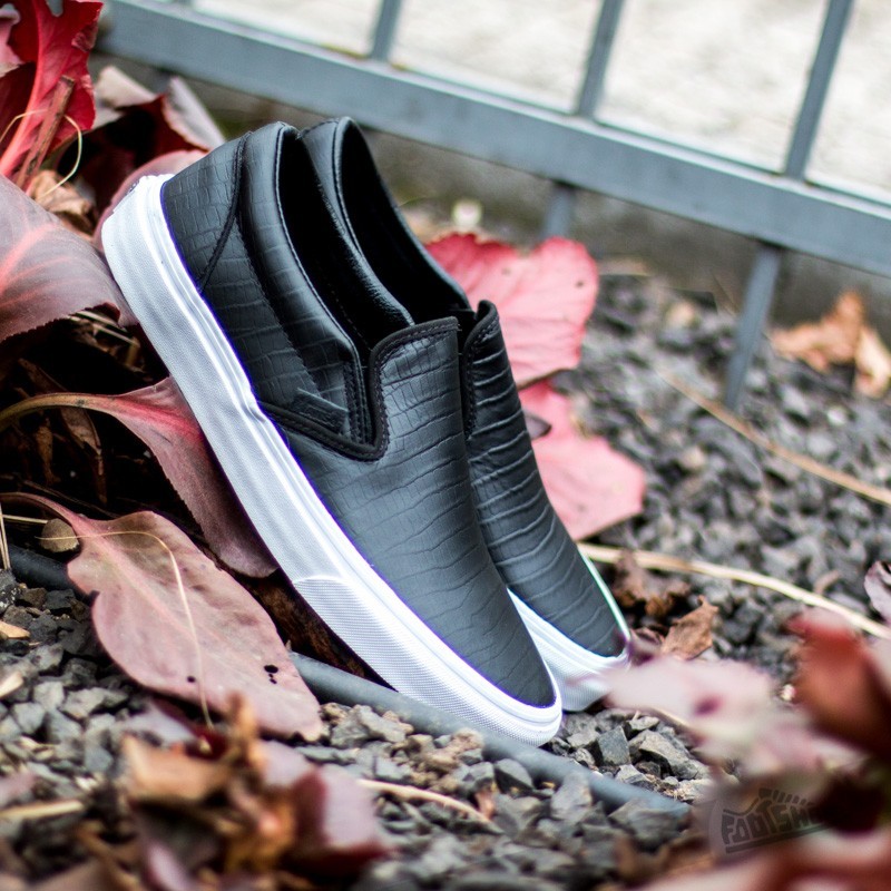 Vans Classic Slip-On CA (Croc Leather) Black | Footshop