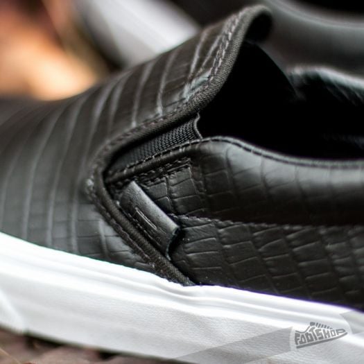 Vans croc leather slip on sale on