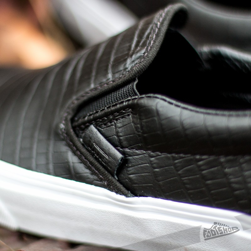 Men s shoes Vans Classic Slip On CA Croc Leather Black Footshop