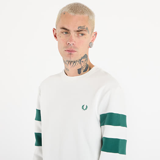 2025　FRED PERRY /トレーナー　Tipped Sweatshirt FRED PERRY Peached Tipped Sleeve Sweatshirt Snow White | Footshop