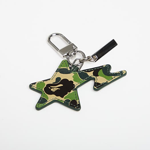 A BATHING APE Abc Camo Sta Keychain Green
