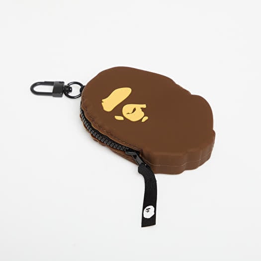 A BATHING APE Ape Head Silicon Coin Case Brown