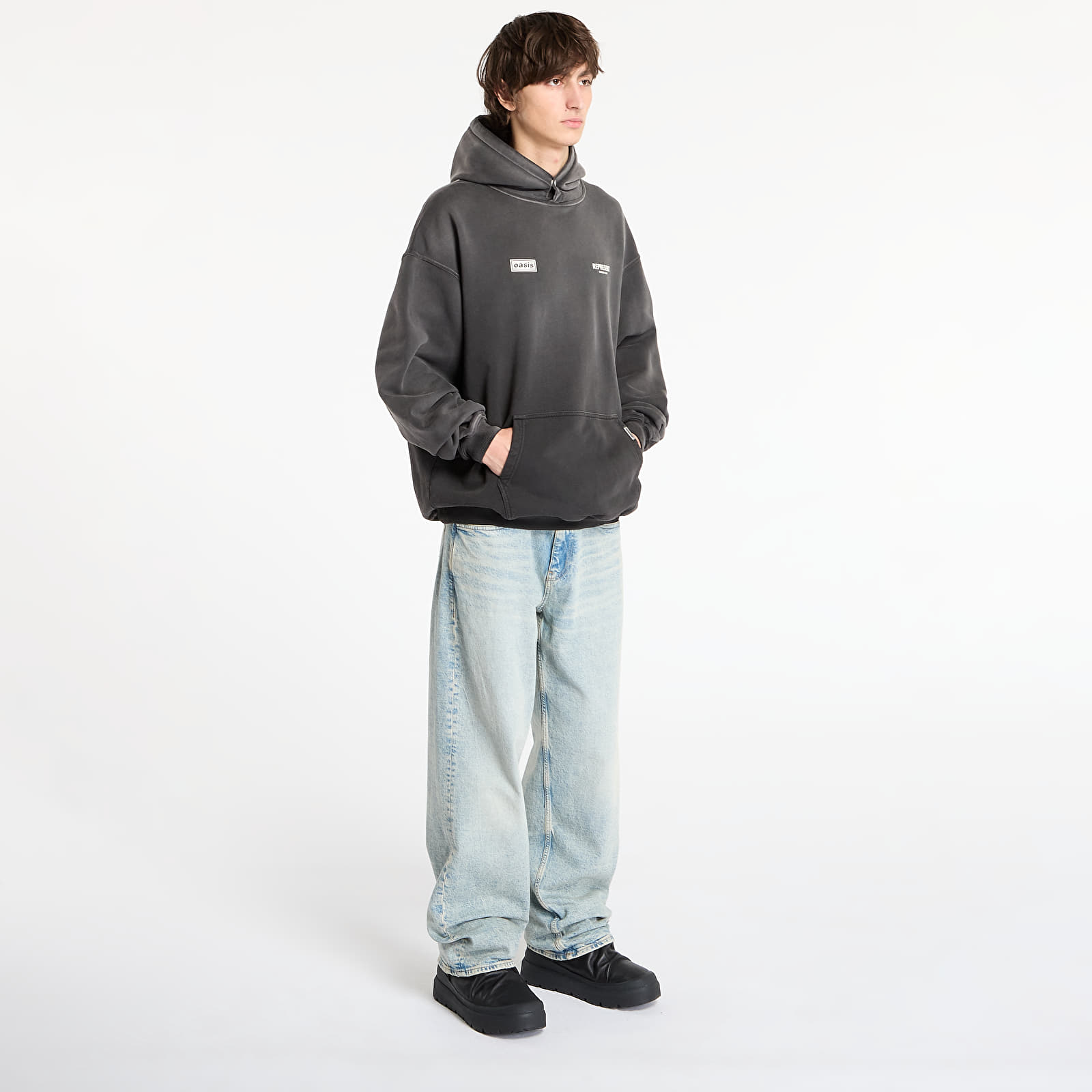 Bluzy REPRESENT Oasis Owners Club Hoodie Stained Black